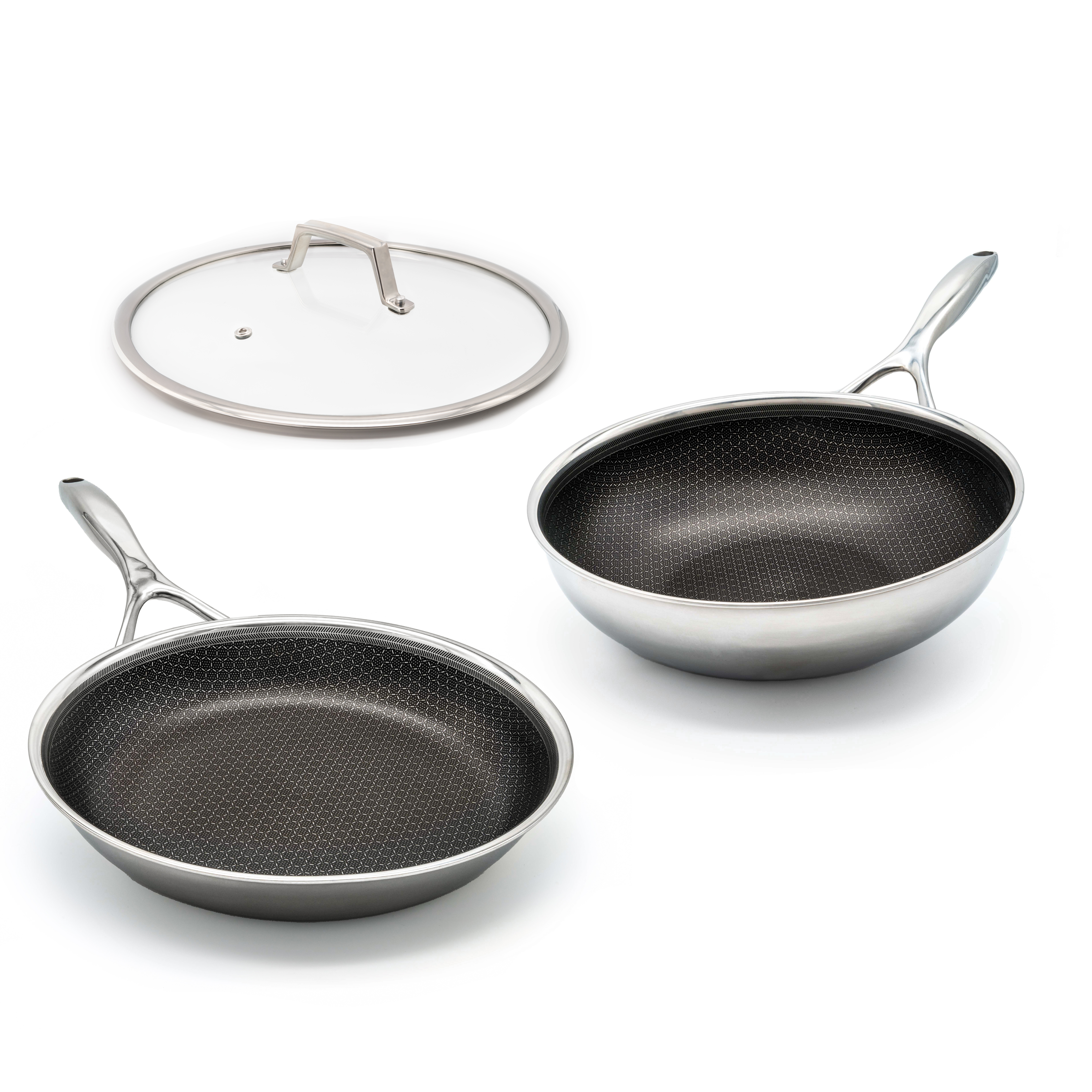 Set padella ibrida & wok Ø 28 2 pezzi con coperchio